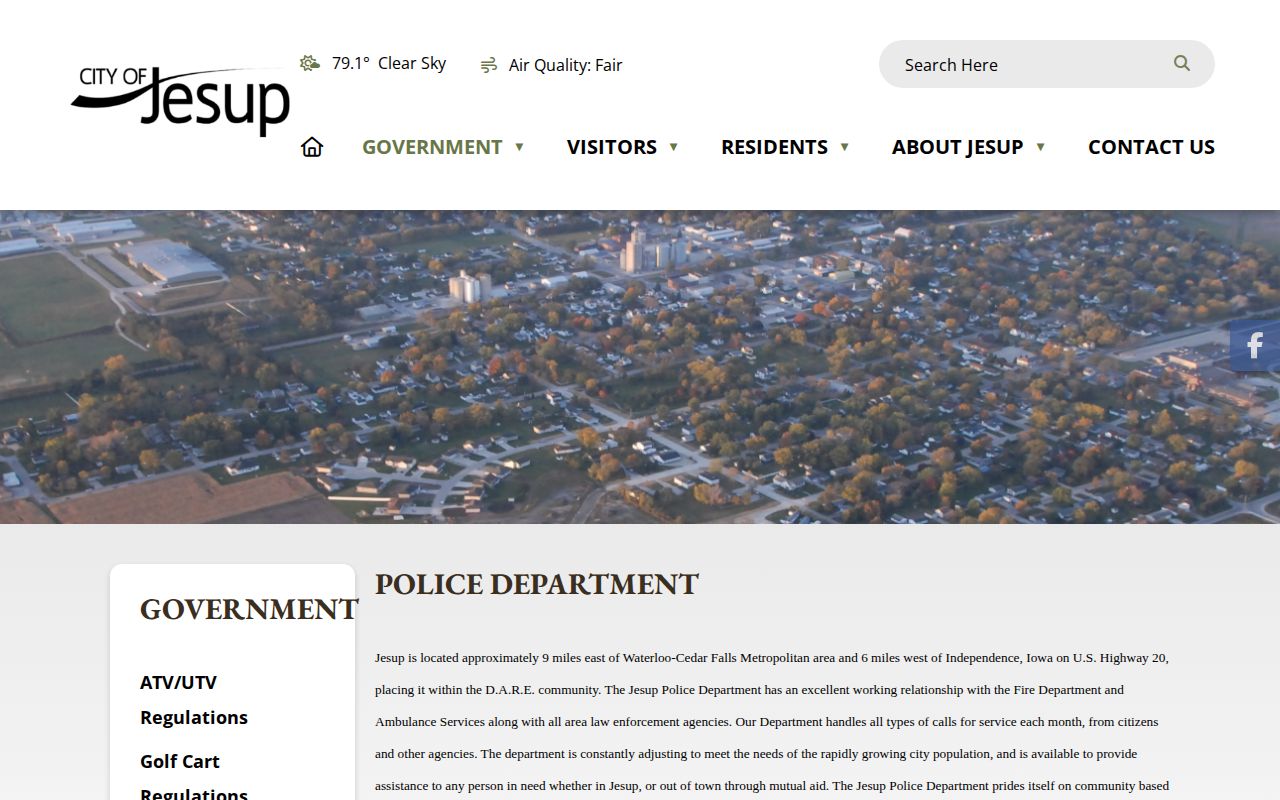 Jesup Police Department official arrest information page for Buchanan County records